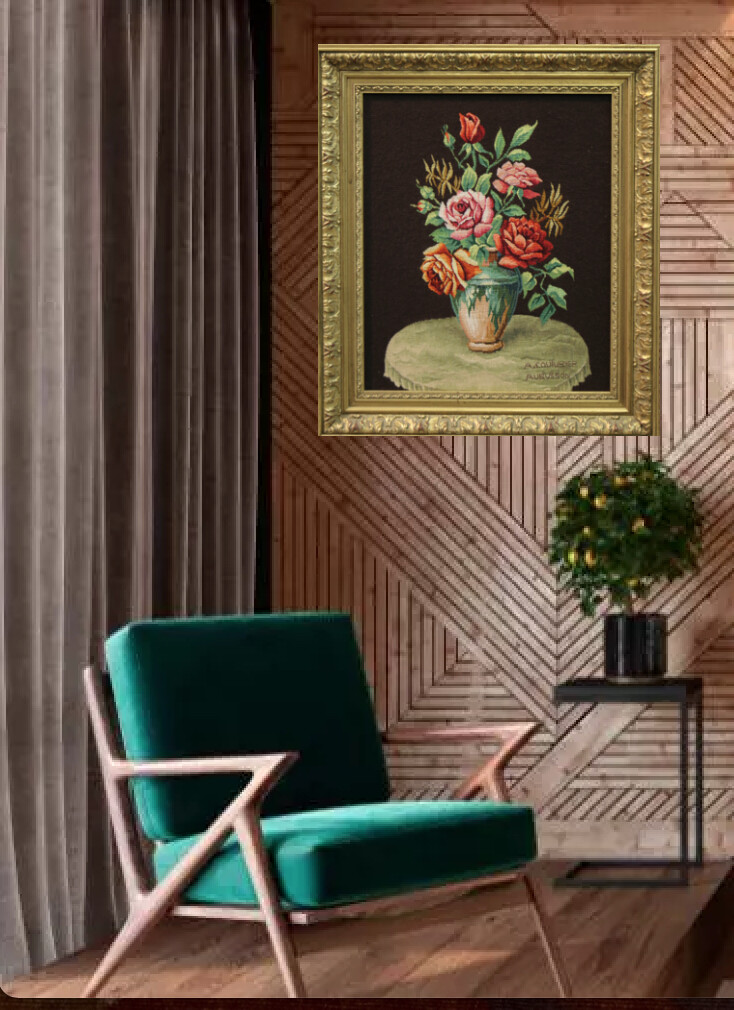 Tapisserie basse lisse d'Aubusson "Bouquet de fleurs II"